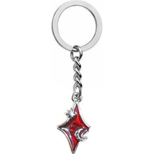 Gothic Red Star Unisex Zamak Kaplama Anahtarlık – Gücün ve Karanlık Estetiğin Anahtarı