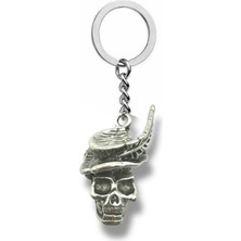 Kurukafa Skull | Şapkalı ve Tüylü Unisex Anahtarlık