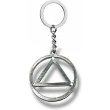 Aa Sembolü Anahtarlık – Alkolikler Anonim Üçgen ve Çember Tasarım | Unisex Metal Anahtarlık