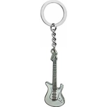 Elektro Gitar Figürlü Metal Anahtarlık – Unisex Müzik Temalı Aksesuar