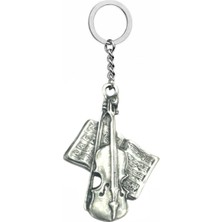 Keman ve Solfej Defterli Metal Anahtarlık – Unisex Müzik Temalı Aksesuar