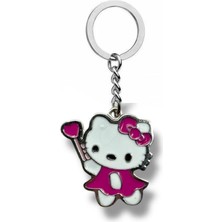 Hello Kitty Mor Renkli Figürlü Anahtarlık – Sevimli ve Zarif Metal Aksesuar