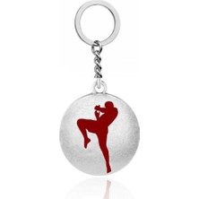 Kırmızı Vuruş – Kick Boks Kırmızı Mineli Unisex Metal Anahtarlık