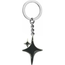 Siyah Aesthetic Stars Figürlü Unisex Anahtarlık – Minimal Gotik ve Kozmik Stil Dokunuşu
