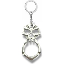 Kurukafa Figürlü Metal Anahtarlık – Gotik Stil Gümüş Renk Unisex Aksesuar