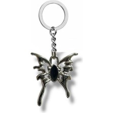 Black Enamel Gothic Butterfly Unisex Anahtarlık – Karanlık Zarafetin Anahtarı