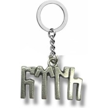 Göktürkçe "türk" Yazılı Gümüş Renk Metal Anahtarlık – Orhun Alfabesi Figürlü Unisex Aksesuar