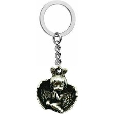 Üzgün Melek Figürlü Unisex Metal Anahtarlık – Duygusal ve Manevi Temalı Anlamlı Aksesuar