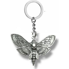 Skull Moth Figürlü Unisex Anahtarlık | Kafatası Güvesi Tasarım | Gotik Aksesuar