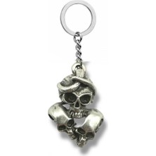 Triple Skull Anahtarlık | Üçlü Kuru Kafa Tasarımlı Gotik Metal Aksesuar