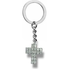 Taşlı Haç Figürlü Unisex Anahtarlık – Metal Gotik ve Alternatif Aksesuar