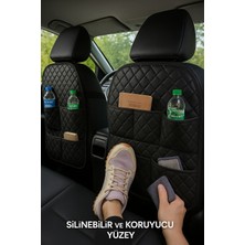 Kia Venga Uyumlu 2 Adet Koltuk Arkası Siyah Deri Organizer