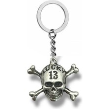 Lucky 13 | Kuru Kafa Figürlü Unisex Metal Anahtarlık