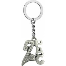 2pac Logolu Metal Anahtarlık – Gümüş Renk | Unisex Hip-Hop & Rap Kültürü Aksesuarı