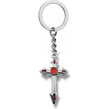 Antik Eskitme Red Dot Haç Figürlü Unisex Anahtarlık – Metal Gotik ve Vintage Aksesuar