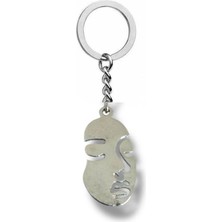 Soyut Insan Yüzü Figürlü Metal Anahtarlık – Sanatsal ve Modern Aksesuar