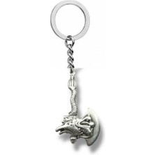 Ejderha Figürlü Balta Anahtarlık – Zamak Metal Unisex Mitolojik Fantastik Aksesuar