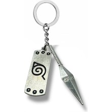 Anime Konaha Alınbandı Metal Anahtarlık – Naruto Temalı Unisex Aksesuar