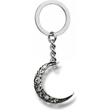 Hilal Figürlü Otantik Desenli Anahtarlık – Zamak Metal Unisex Mistik Aksesuar