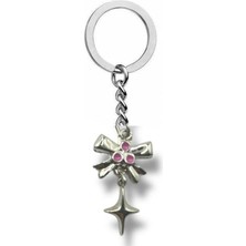 Pembe Taşlı Kutup Yıldızı Unisex Anahtarlık – Zarif ve Işıltılı Tasarım