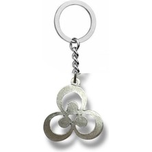 Çintemani Desenli Metal Anahtarlık – Gümüş Renk Spiritüel Osmanlı Sembolü Aksesuar