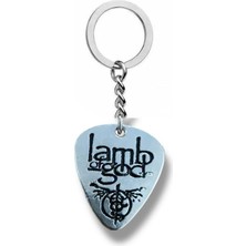 Lamb Of God Rock Grubu Pena Şeklinde Çift Taraflı Rock Işaretli Metal Anahtarlık