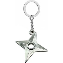 Ninja Shuriken Yıldız Figürlü Unisex Metal Anahtarlık – Anime Tarzı Tasarım