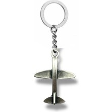 Minimal Uçak Figürlü Anahtarlık – Gümüş Renk Zarif Unisex Havacılık Aksesuarı