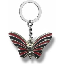 Kırmızı Siyah Kelebek Figürlü Unisex Anahtarlık |şık ve Anlamlı Aksesuar