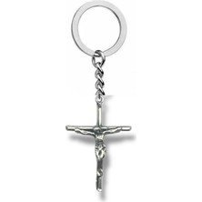 Isa Heykeli Figürlü Haç Metal Anahtarlık – Unisex Dini & Antik Aksesuar