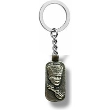 Atatürk Silüeti Figürlü Metal Anahtarlık – Gümüş Renk Unisex Künye Aksesuar