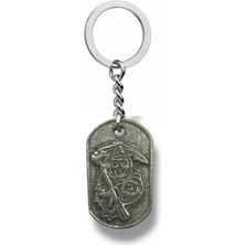 Sons Of Anarchy Künye Figürlü Gümüş Renk Metal Anahtarlık – Samcro Temalı Biker Aksesuar