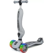 Smart Oturaklı 3 Tekerlekli Işıklı Scooter Bebe Gri