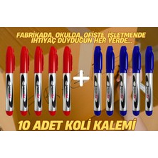 Doldurulabilir Tahta Kalemi 10'lu Set (Kırmızı - Siyah) Koli Kalemi