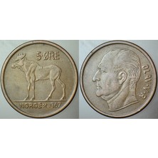 Norveç 5 Öre 1967 Moose (Sığın Geyiği) Temalı 27 mm