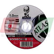 Atlas Paslanmaz Çelik Ultra Ince Kesme Taşı 115 mm 1,0X22,23 Silver