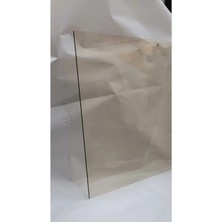 8 x 21 Yüksek Isıya Dayanıklı Şömine Kuzine Soba Camı 4 mm - Seramik Cam (Bal Rengi, Şeffaf)