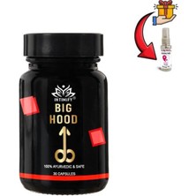 Big Hood Erkekler Için Özel Bölge Büyütücülü Takviye 30'lı x 1 Ad.+Erosel Masaj Yağı