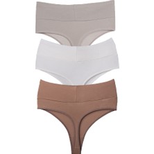 Vanilya Secret Tanga Yüksek Bel Toparlayıcı Pamuk 3'lü Paket
