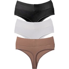 Vanilya Secret Tanga Yüksek Bel Toparlayıcı Pamuk 3'lü Paket