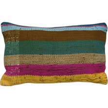 Yeni El Dokuma Dekoratif Lumbar Kilim Kırlent Yastık Kılıfı 6137