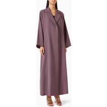 Modern Minimalist Notched Collar Abaya Uzun Kollu Aline Silueti ile Şıklığı Yansıtıyor