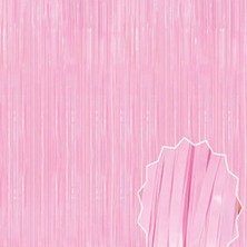 Soft Pembe Püsküllü Kapı Perdesi