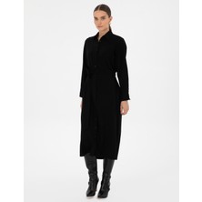 Pierre Cardin Kadın Siyah Comfort Fit Dokuma Elbise 50318230-VR046
