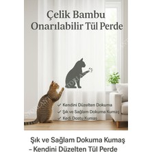 Çelik Bambu Onarılabilir Tül Perde – Şık ve Sağlam Dokuma Kumaş -Kendini Düzelten Tül Perde