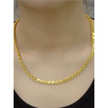 Zeynepli Gold 14 Ayar Altın  Kalın Pullu Halep Zincir Kolye