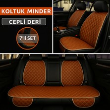Mini 3 Kapı (R50/R53/F56) 2001–VE Sonrası Uyumlu 7 Parça Kapitone Araba Koltuk Minderi Deri Taba - Kaymaz | Trobus