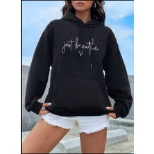 Just Baskılı Kapüşonlu Sweatshirt