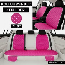 Dacia Dokker 2013-2015 Uyumlu 7 Parça Kapitone Araba Koltuk Minderi Deri Pembe - Kaymaz | Trobus