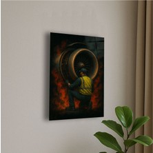 Uçak Teknik Temalı Cam Tablo Uçak Mühendisi Uçak Teknisyeni Hediye Isme Özel Doğum Günü, Ev Hediyesi